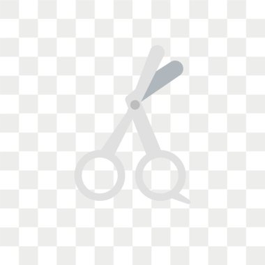 Saydam arka plan üzerinde makas izole makas vektör simgesi