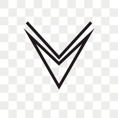 Saydam arka plan üzerinde aşağı izole ok vektör simgesi 