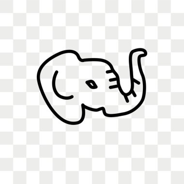 Saydam arka plan üzerinde fil logo tasarımı izole fil vektör simgesi