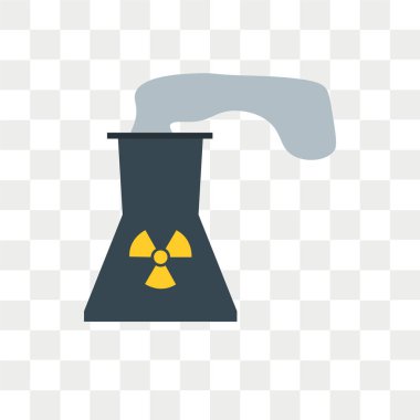 Saydam arka plan üzerinde Nu izole nükleer güç vektör simgesi