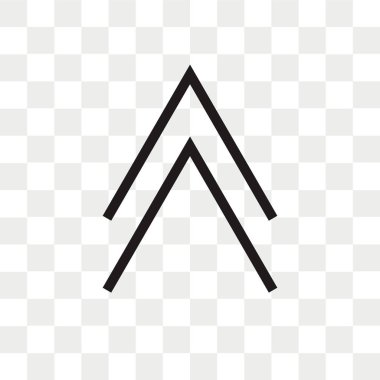 Yukarı ok vektör simgesi arro kadar şeffaf arka plan üzerinde izole