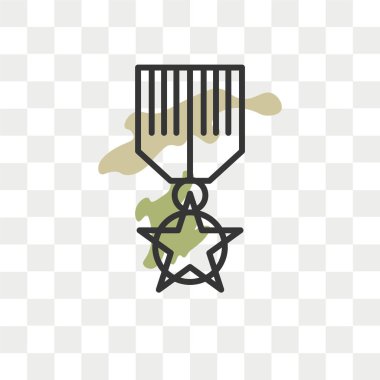 Saydam arka plan üzerinde madalya logo izole madalya vektör simgesi