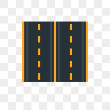 Saydam arka plan üzerinde yol logosu d izole yol vektör simgesi