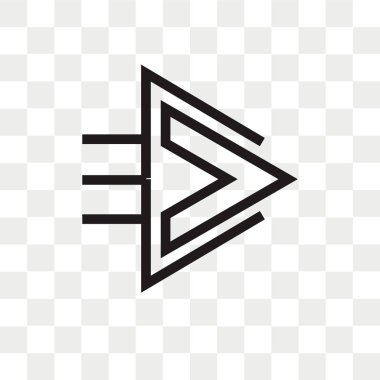 Saydam arka plan üzerinde Righ izole sağ ok vektör simgesi