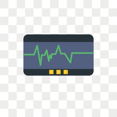 saydam arka plan üzerinde cardi izole kardiyogram vektör simgesi