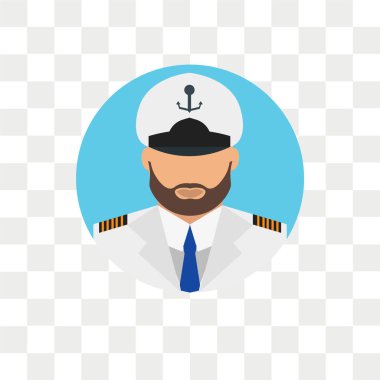 Saydam arka plan üzerinde Kaptan izole Kaptan vektör simgesi 