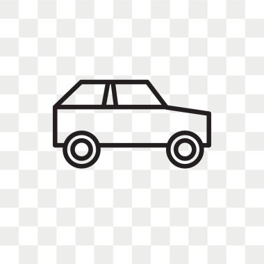 Saydam arka plan üzerinde araba logosu des izole araba vektör simgesi