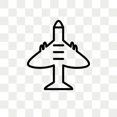 Şeffaf arka plan, logo tasarım uçak uçan izole vektör simge uçan uçak