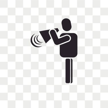 Saydam arka plan üzerinde Megaph izole Megafon vektör simgesi