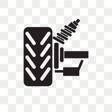 Saydam arka plan üzerinde Suspe izole süspansiyon vektör simgesi