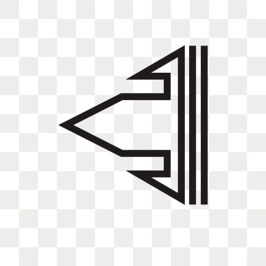 Saydam arka plan üzerinde sol izole sol ok vektör simgesi 