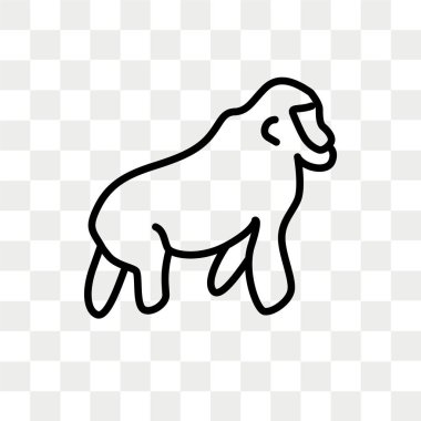 Saydam arka plan üzerinde goril logo tasarımı izole goril vektör simgesi