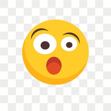 Surprised vektör simgesi üzerinde şeffaf arka plan izole, logo tasarımı şaşırttı