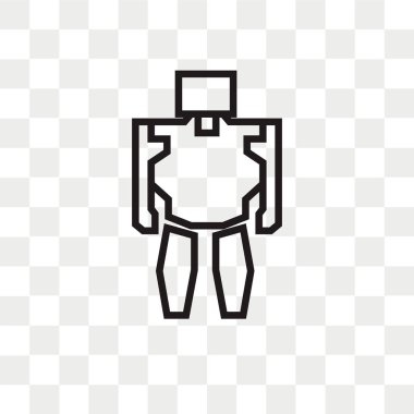 Askeri robot makine vektör simgesi üzerinde şeffaf backg izole