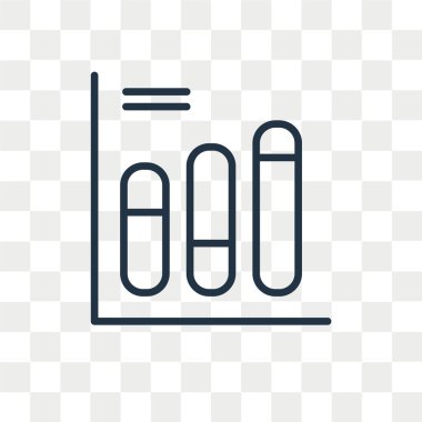 Saydam arka plan üzerinde çubuk grafik logo tasarımı izole çubuk grafik vektör simgesi