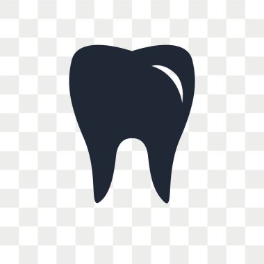 Saydam arka plan üzerinde diş lo izole diş vektör simgesi