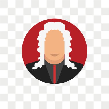 Saydam arka plan üzerinde Yargıç logo izole Yargıç vektör simgesi