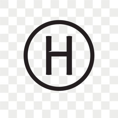 Saydam arka plan üzerinde helikopter pisti izole helikopter pisti vektör simgesi 