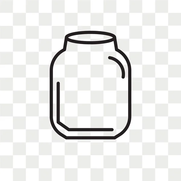 Ícone de vetor Jar isolado em fundo transparente, logotipo Jar des — Vetor de Stock