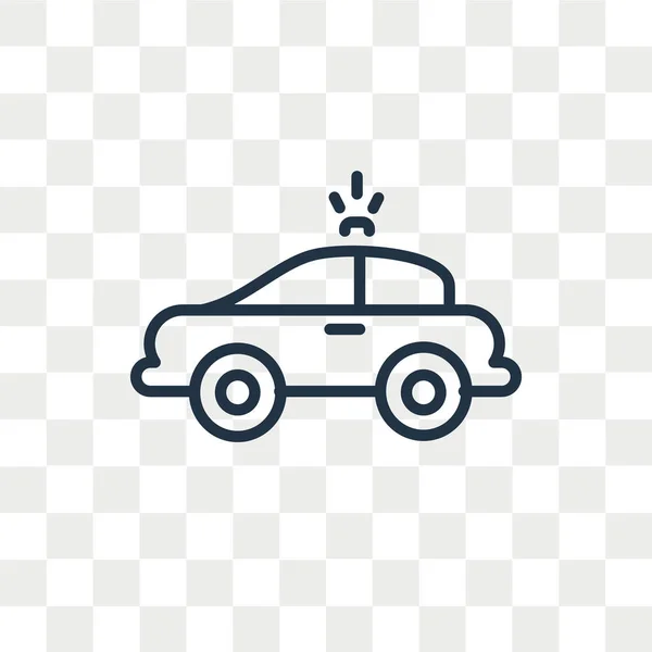 Icône vectorielle de voiture de police isolée sur fond transparent, Conception de logo de voiture de police — Image vectorielle