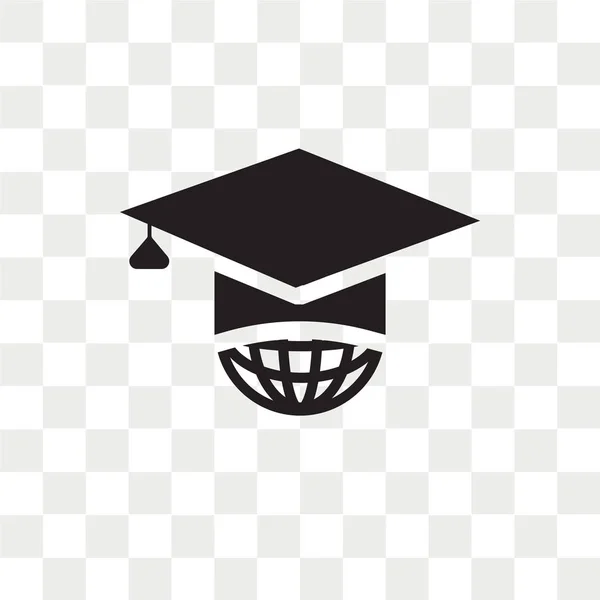 Icono de vector de graduado internacional aislado en respaldo transparente — Vector de stock