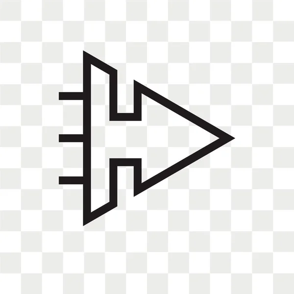 Strzałka w prawo wektor ikona na białym tle na przezroczystym tle, Righ — Wektor stockowy