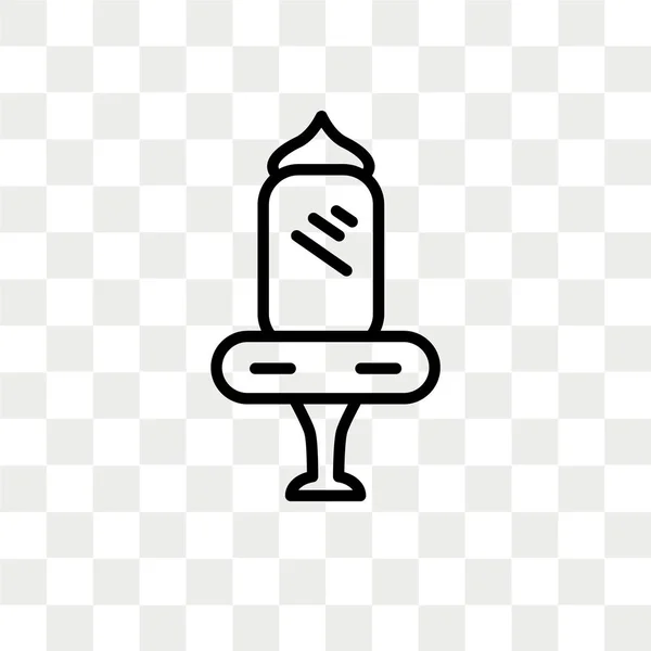 Toalettbord vektor ikonen isolerad på transparent bakgrund, toalettbord Logotypdesign — Stock vektor