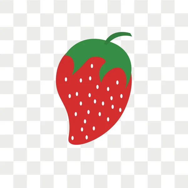 Ikon vektor strawberry diisolasi pada latar belakang transparan, Jerami - Stok Vektor