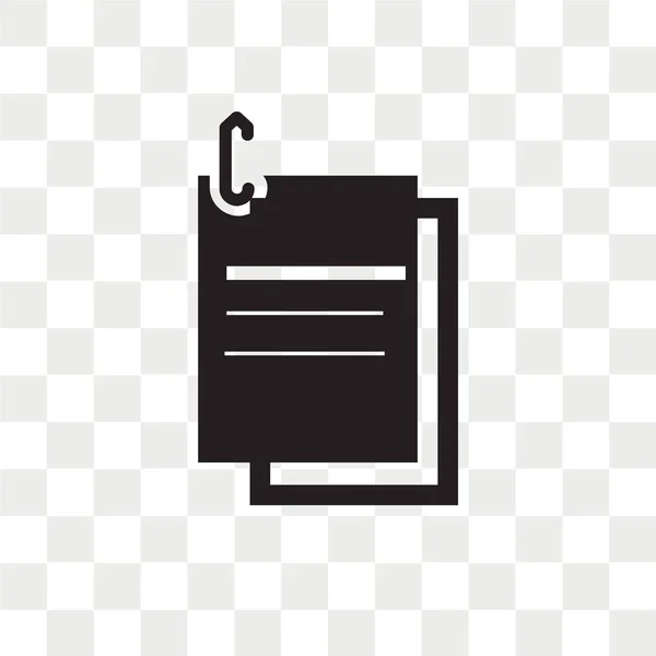 Clip de papel vector icono aislado sobre fondo transparente, Papel — Vector de stock