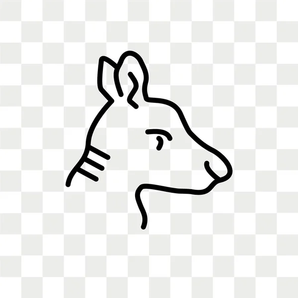 Canguro icono vectorial aislado sobre fondo transparente, diseño del logotipo canguro — Vector de stock