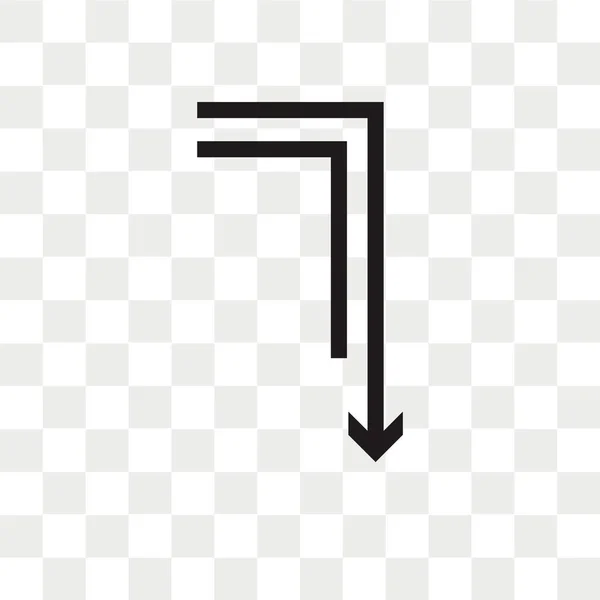 Giù freccia vettoriale icona isolato su sfondo trasparente, Giù — Vettoriale Stock