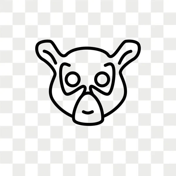 Saydam arka plan üzerinde Lemur logo tasarımı izole lemur vektör simgesi — Stok Vektör