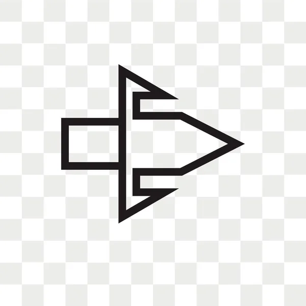 Strzałka w prawo wektor ikona na białym tle na przezroczystym tle, Righ — Wektor stockowy