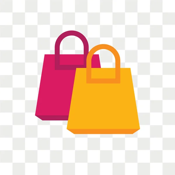 Shopping bag vector icon isolated on transparent background, Shopping bag logo design — Stock Vector