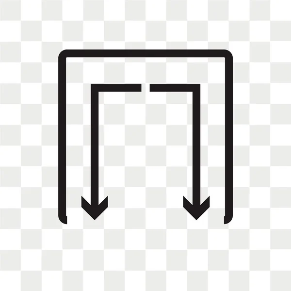 Giù freccia vettoriale icona isolato su sfondo trasparente, Giù — Vettoriale Stock