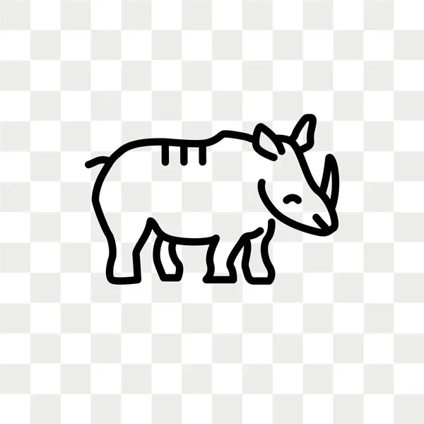 Rhinoceros icona vettoriale isolata su sfondo trasparente, Rhinoceros logo design — Vettoriale Stock