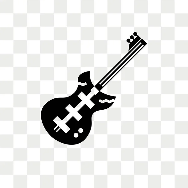 Elektrische gitaar vector pictogram geïsoleerd op transparante achtergrond, — Stockvector