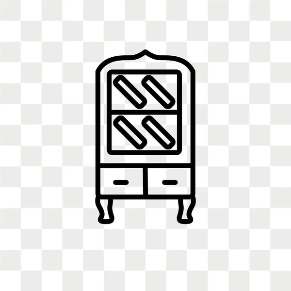 Иконка вектора книжного шкафа изолирована на прозрачном фоне, дизайн логотипа книжного шкафа — стоковый вектор
