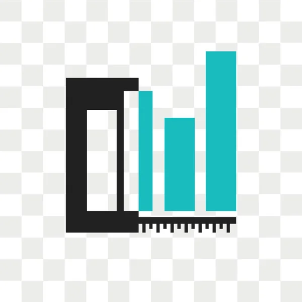 Barres d'analyse de données icône vectorielle graphique isolé sur transparent — Image vectorielle