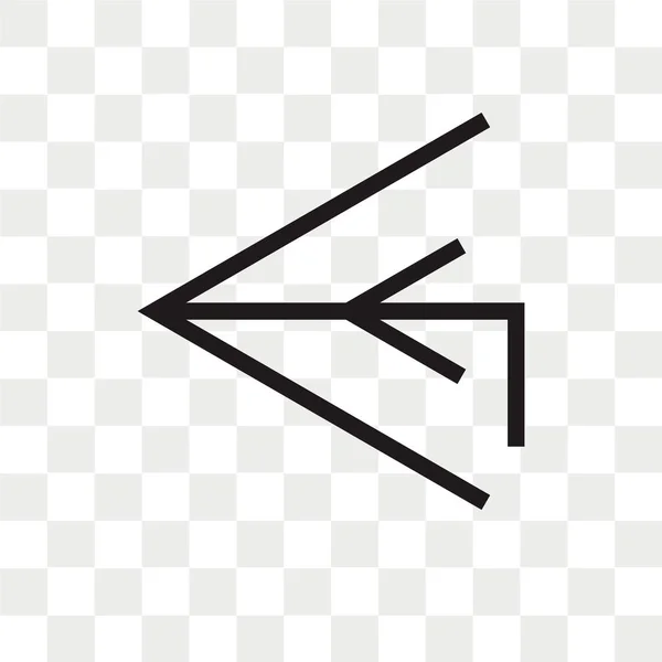 Icono de flecha izquierda vector aislado sobre fondo transparente, Izquierda — Vector de stock