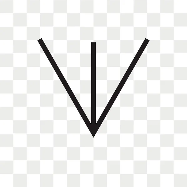 Lefelé nyíl vektor ikon elszigetelt átlátszó háttér, le — Stock Vector