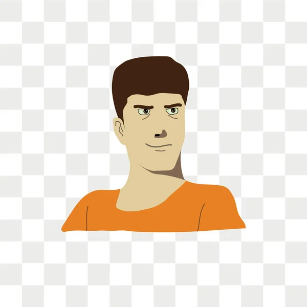 Ícone de vetor de cara de homem isolado em fundo transparente, design de logotipo de cara de homem — Vetor de Stock