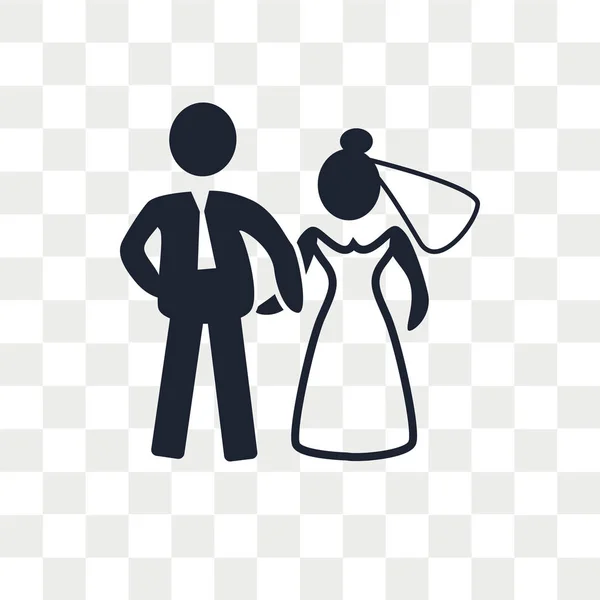 Icône vectorielle jeunes mariés isolée sur fond transparent, Nouveauté — Image vectorielle