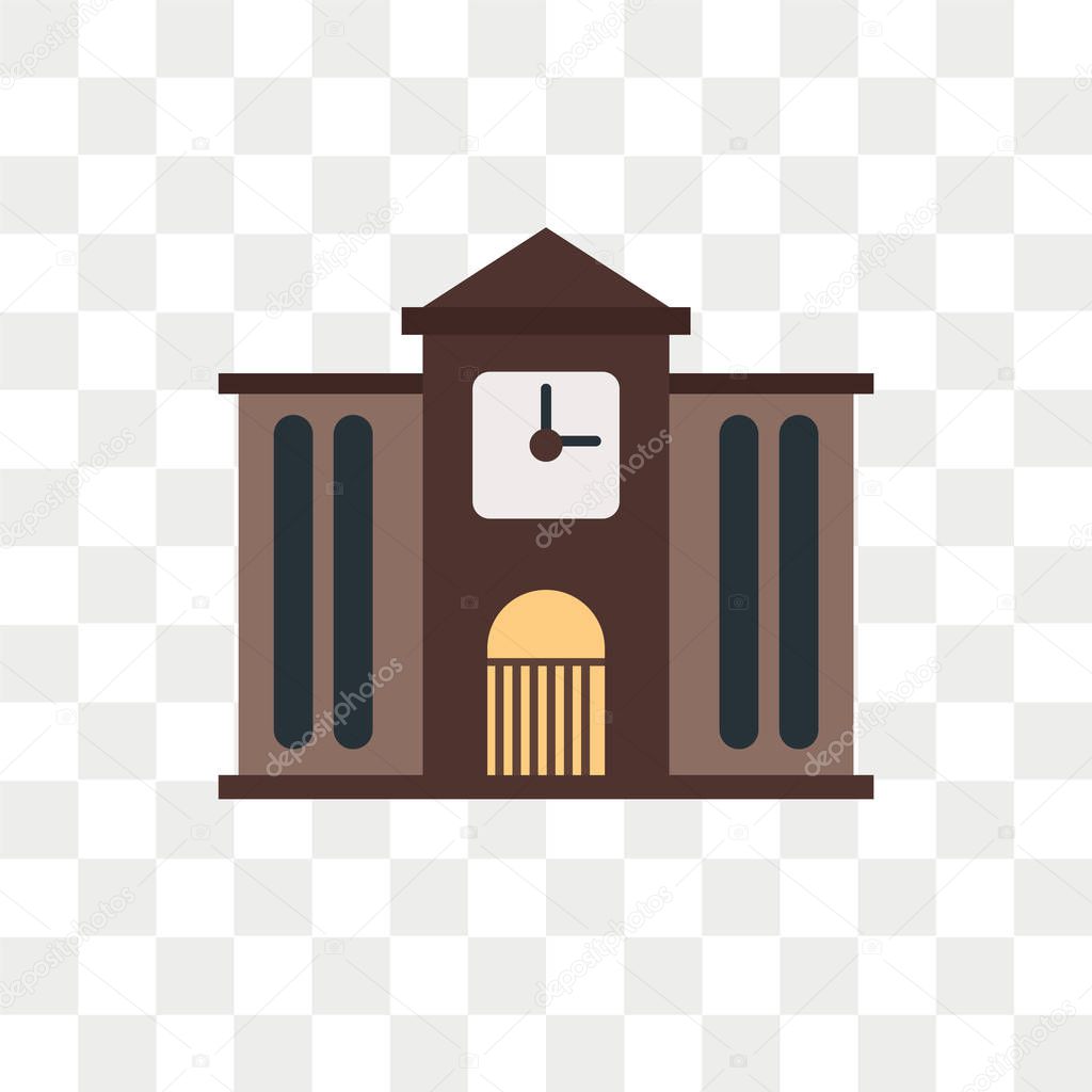 Town hall vector icon isolated on transparent background, Town h
