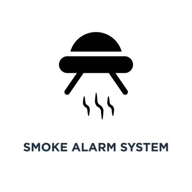 Yangın alarmı sistem kutsal kişilerin resmi. Basit öğe örnek. Alarm sistemi kavramı sembol tasarımı, vektör logo illüstrasyon iç. Mobil ve web için kullanılabilir.