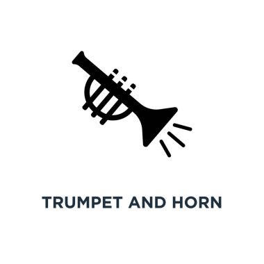 Trumpet and horn musical instruments icon. Simple element illustration. Trumpet and horn musical instruments concept symbol design, vector logo illustration. Can be used for web and mobile. clipart
