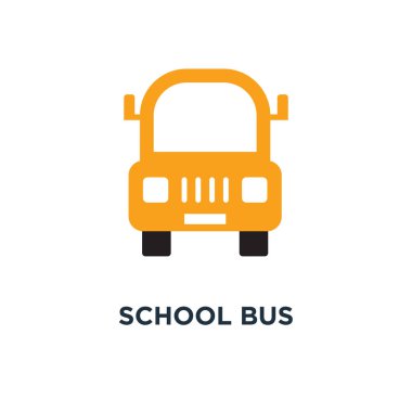 okul otobüsü simgesi. ulaşım araç konsept sembol tasarımı, vektör çizim