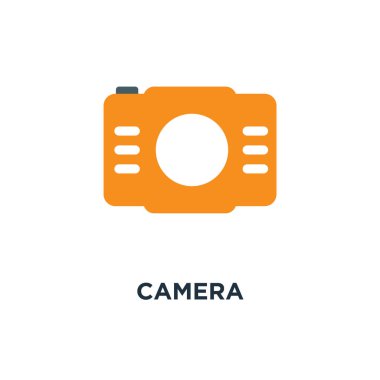 kamera simgesi. Dijital Fotoğrafçılık konsept sembol tasarımı, görüntü vektör çizim