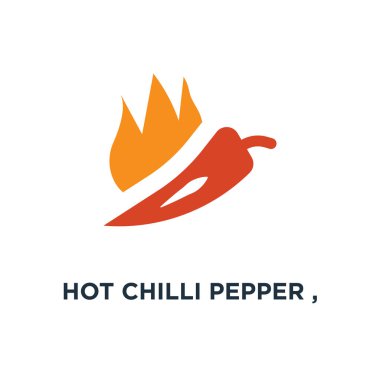 sıcak biber biber, sebze simgesi baharat. Meksika yemeği konsept sembol tasarımı, vektör çizim