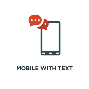 metin ileti simgesi ile hareket eden. SMS, iletişim kavramı sembol tasarımı, illüstrasyon vektör